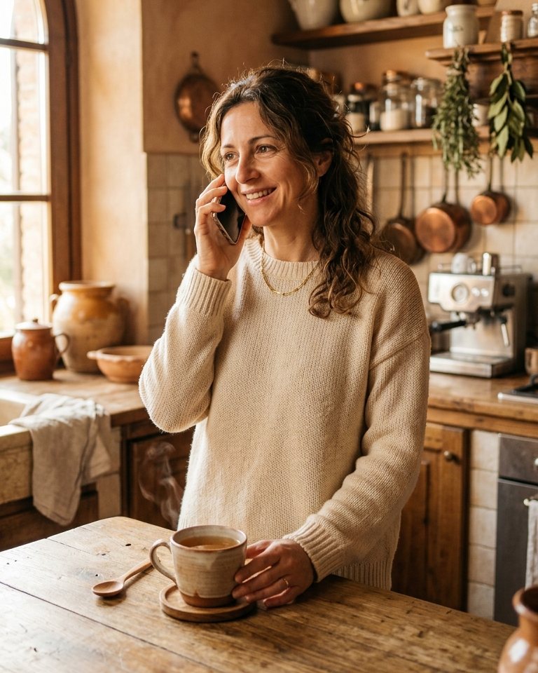 A Cozelia customer support agent on the phone