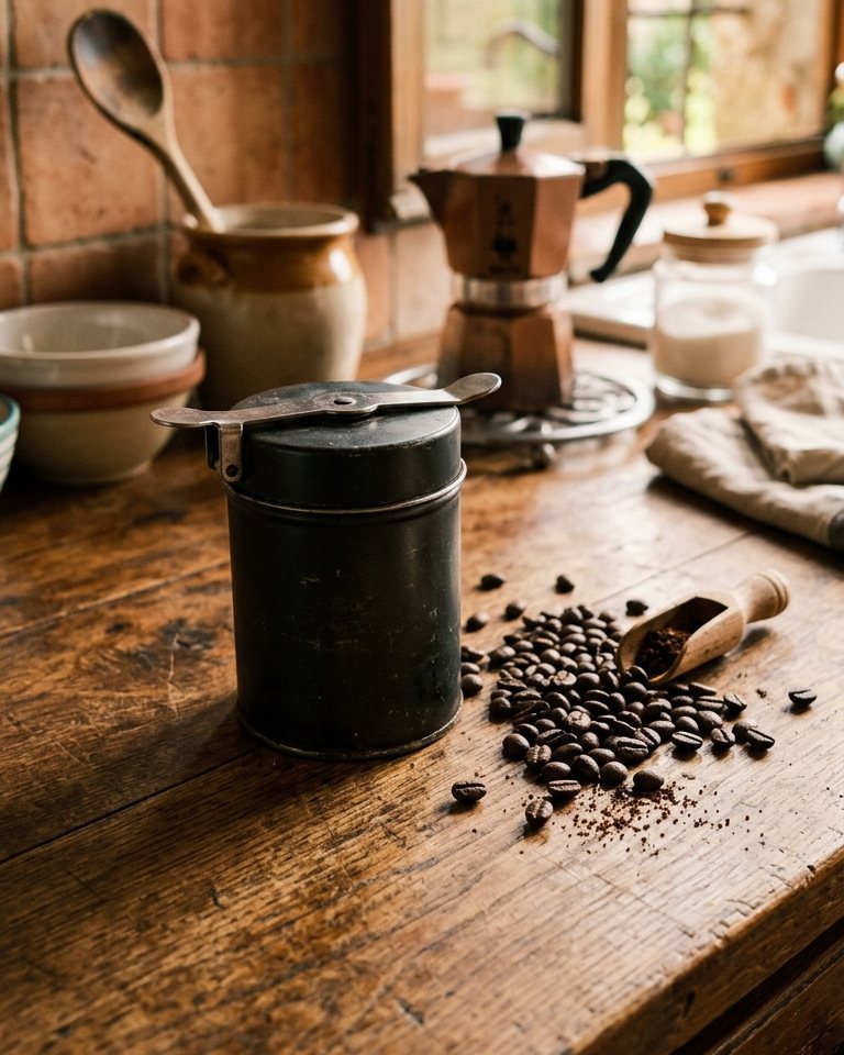 Coffee jar with built-in dispenser