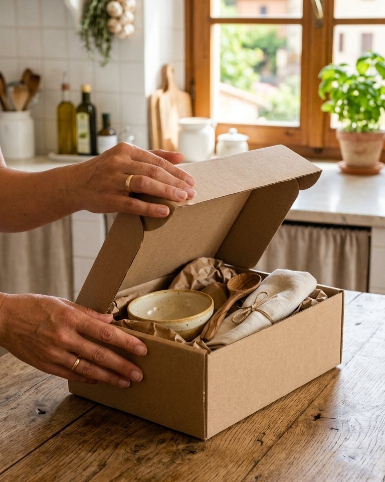 Hands checking a just-delivered Cozelia parcel