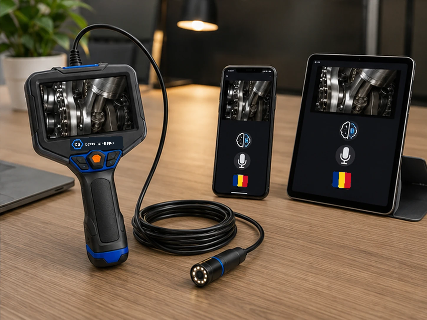 DeepScope Pro cu aplicație, asistent AI și control vocal