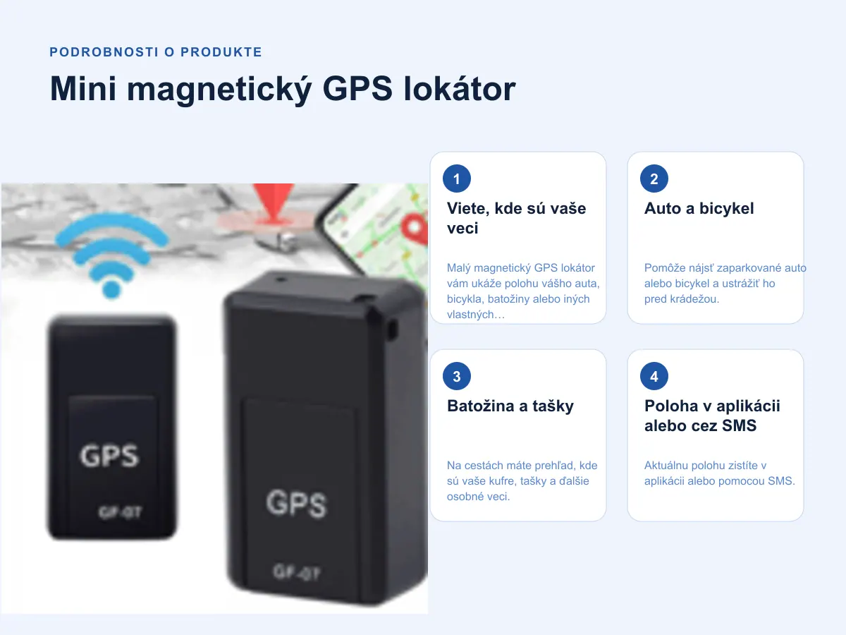 Podrobnosti o produkte: Mini magnetický GPS lokátor