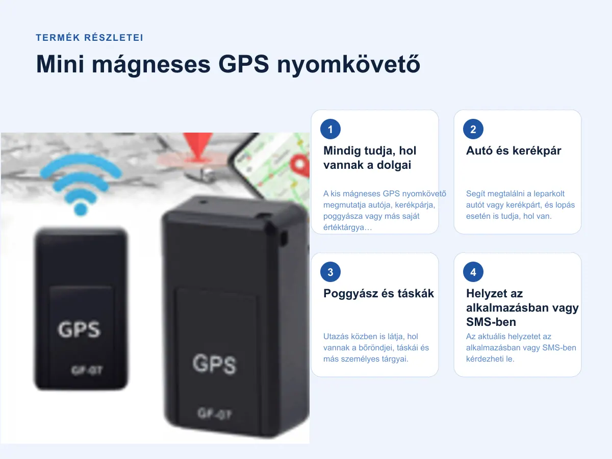 Termék részletei: Mini mágneses GPS nyomkövető