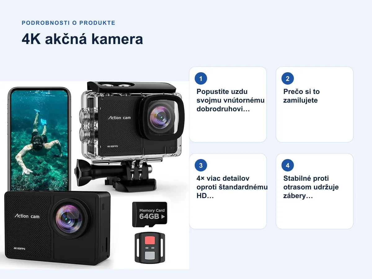 Podrobnosti o produkte: 4K akčná kamera