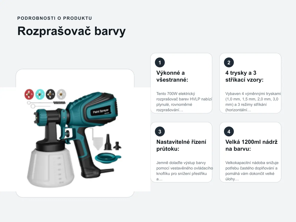 Podrobnosti o produktu: Rozprašovač barvy