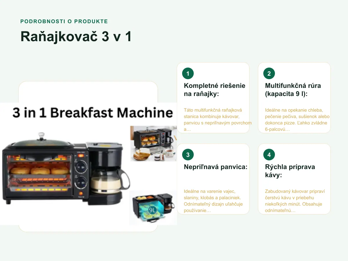Podrobnosti o produkte: Raňajkovač 3 v 1