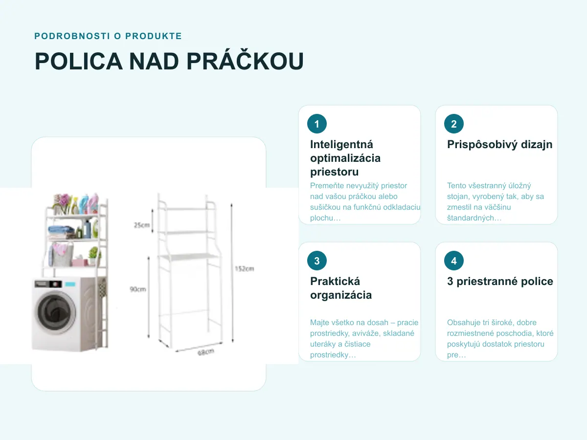 Podrobnosti o produkte: POLICA NAD PRÁČKOU