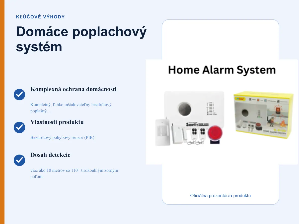 Kľúčové výhody: Domáce poplachový systém