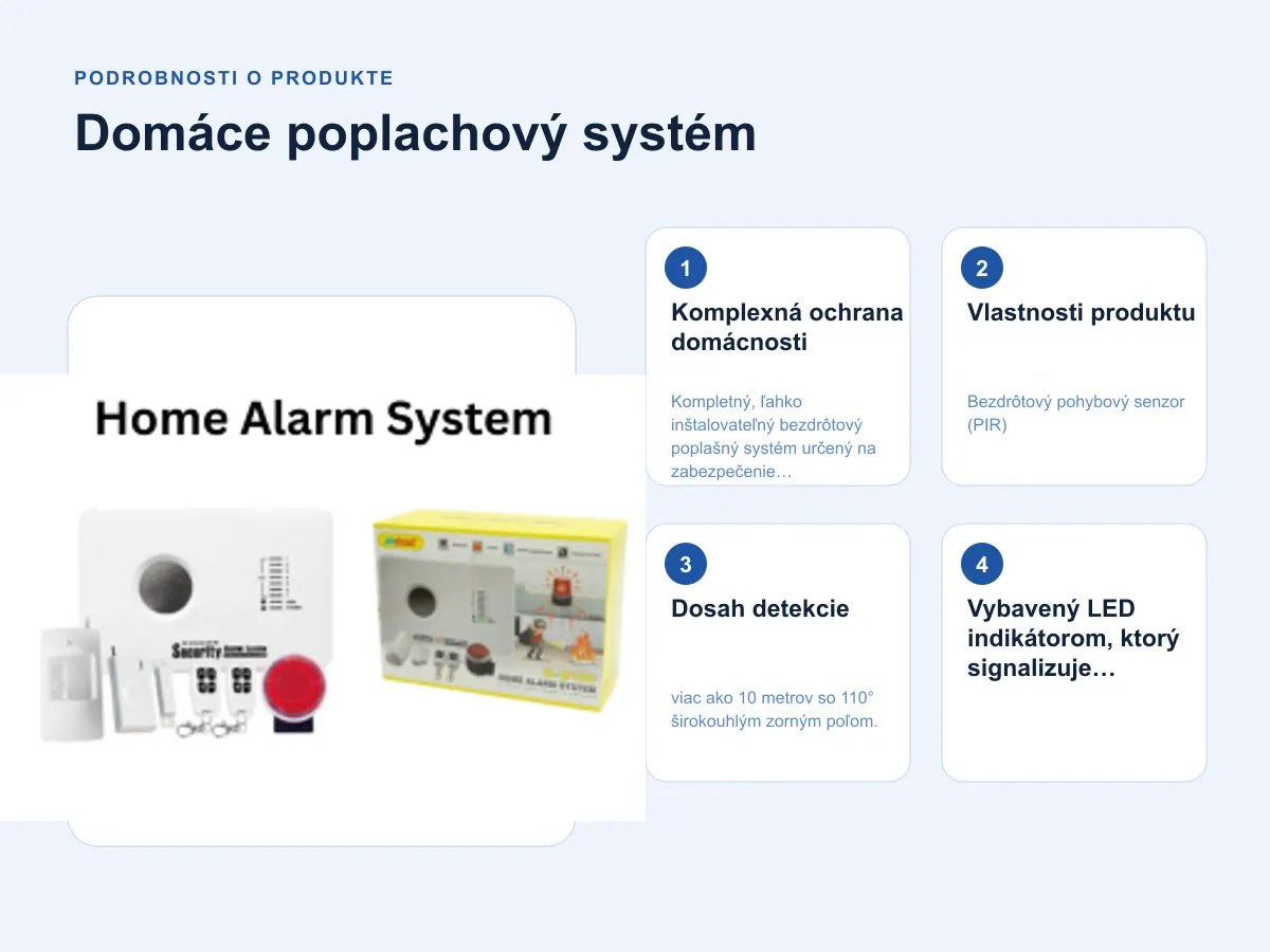 Podrobnosti o produkte: Domáce poplachový systém