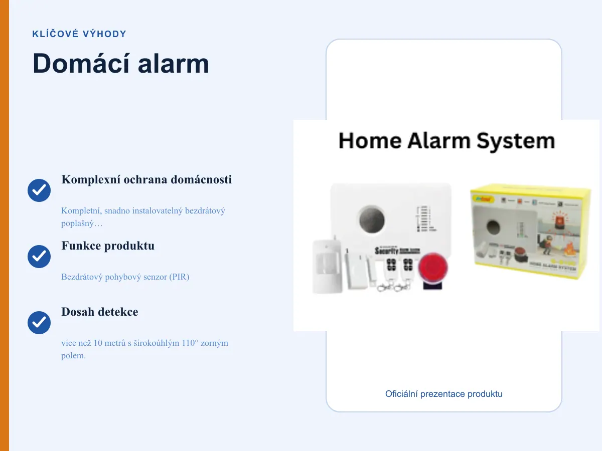Klíčové výhody: Domácí alarm