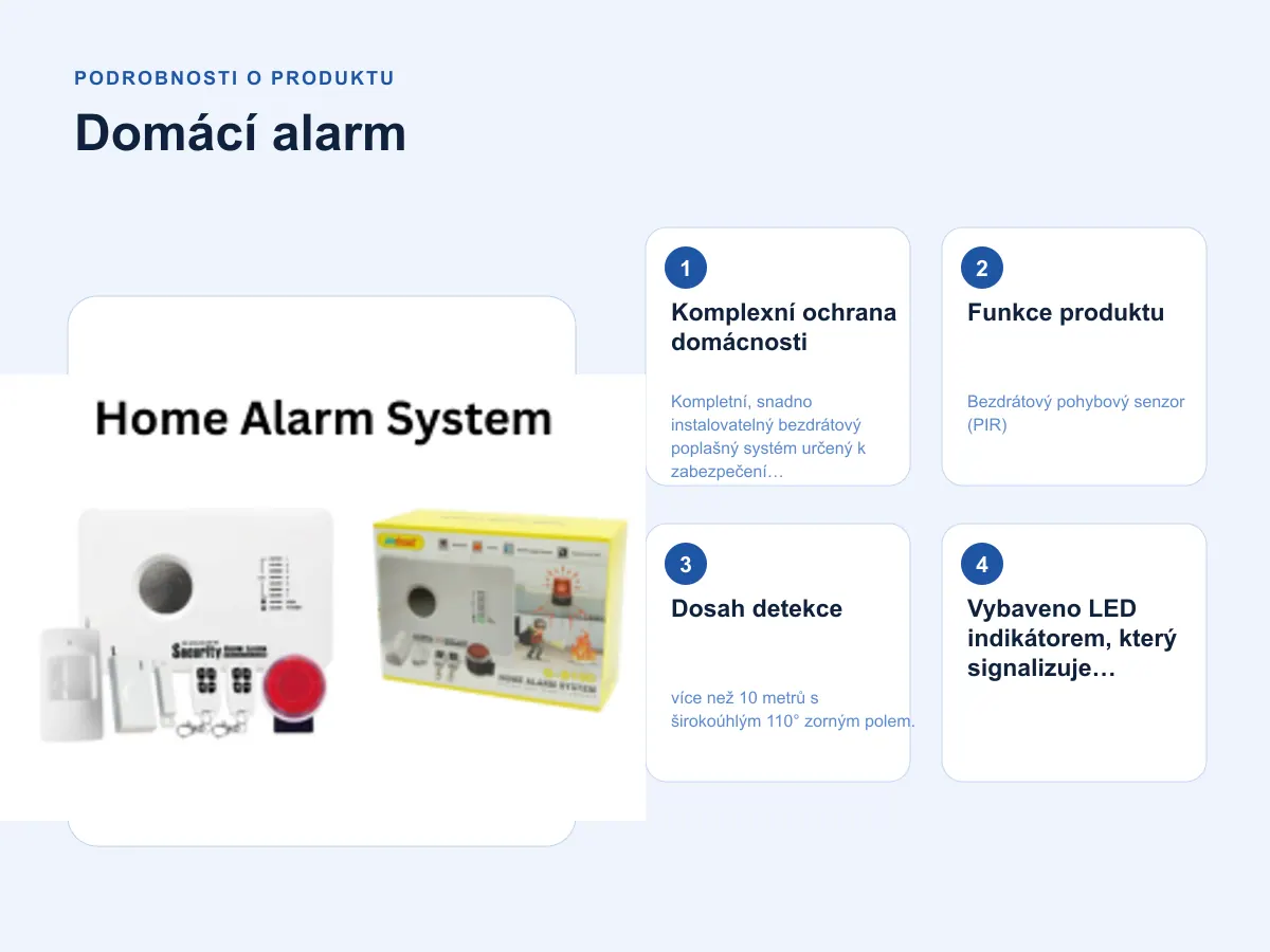 Podrobnosti o produktu: Domácí alarm