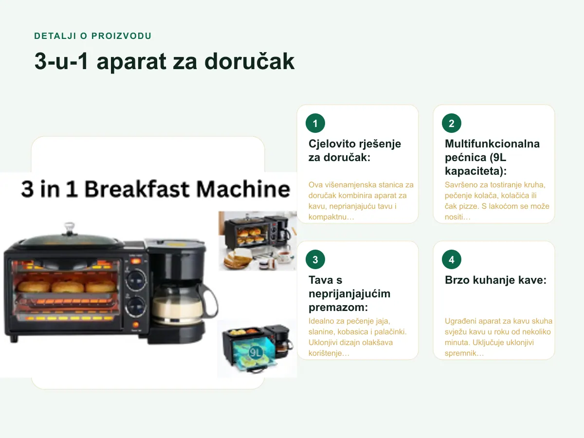 Detalji o proizvodu: 3-u-1 aparat za doručak