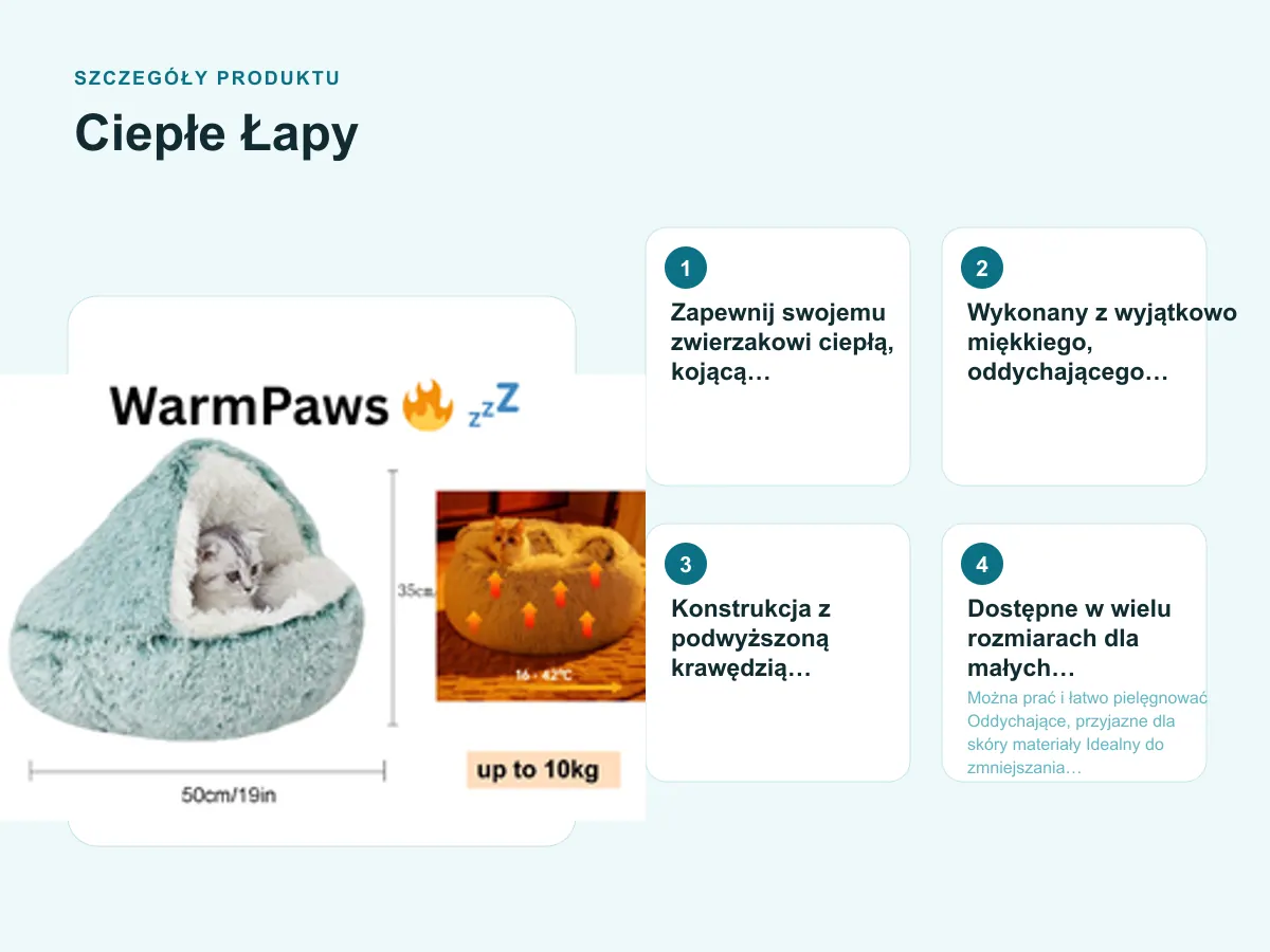 Szczegóły produktu: Ciepłe Łapy 🔥 💤