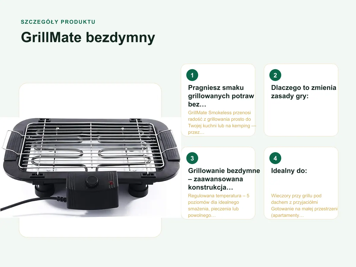 Szczegóły produktu: GrillMate bezdymny