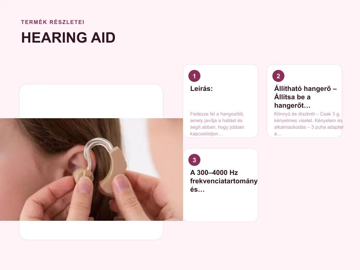Termék részletei: HEARING AID