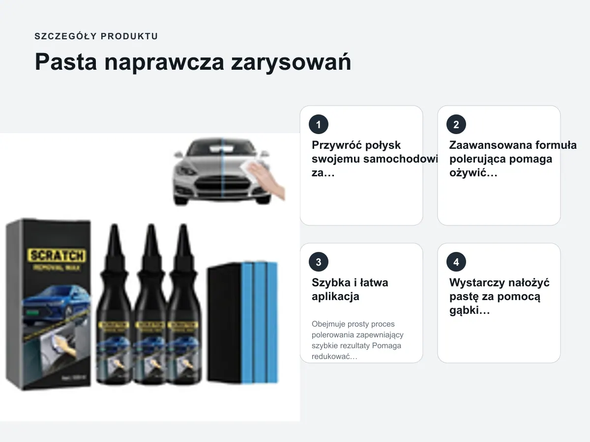 Szczegóły produktu: Pasta naprawcza zarysowań