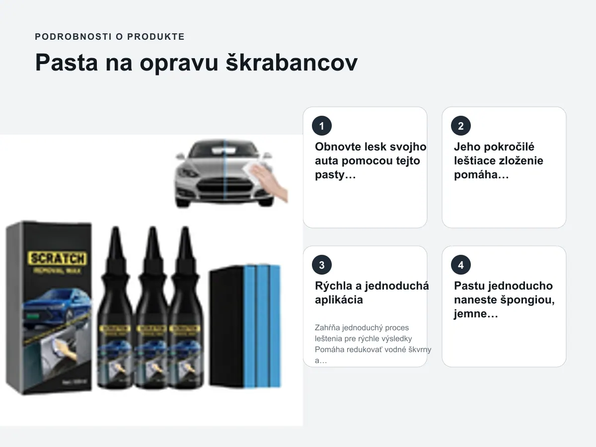 Podrobnosti o produkte: Pasta na opravu škrabancov