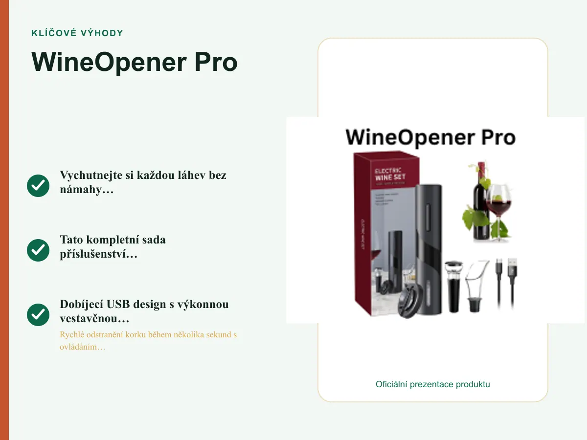 Klíčové výhody: WineOpener Pro