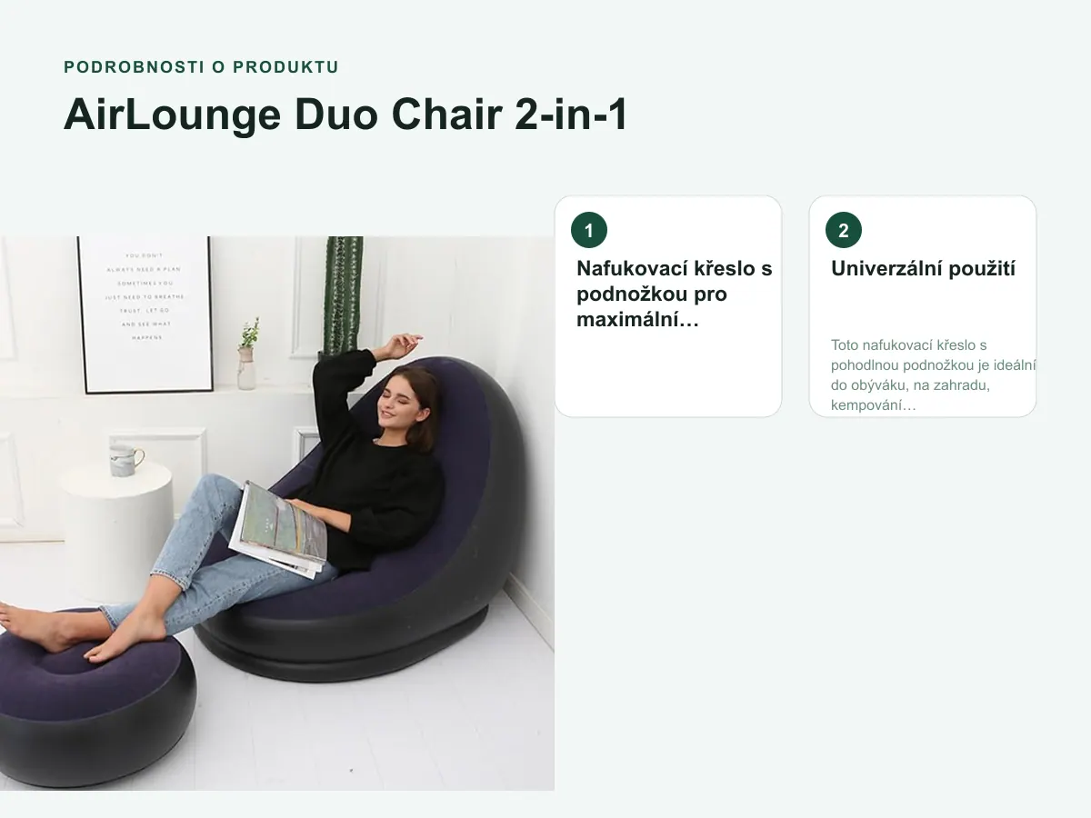 Podrobnosti o produktu: AirLounge Duo Chair 2-in-1