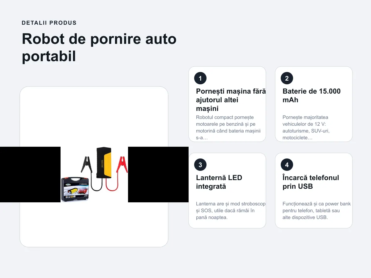 Detalii produs: Robot de pornire auto portabil