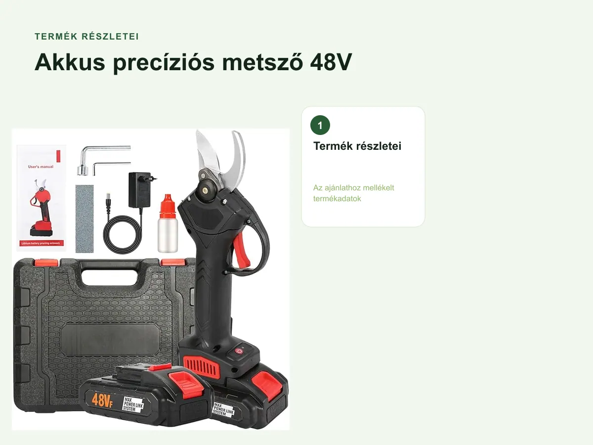 Termék részletei: Akkus precíziós metsző 48V