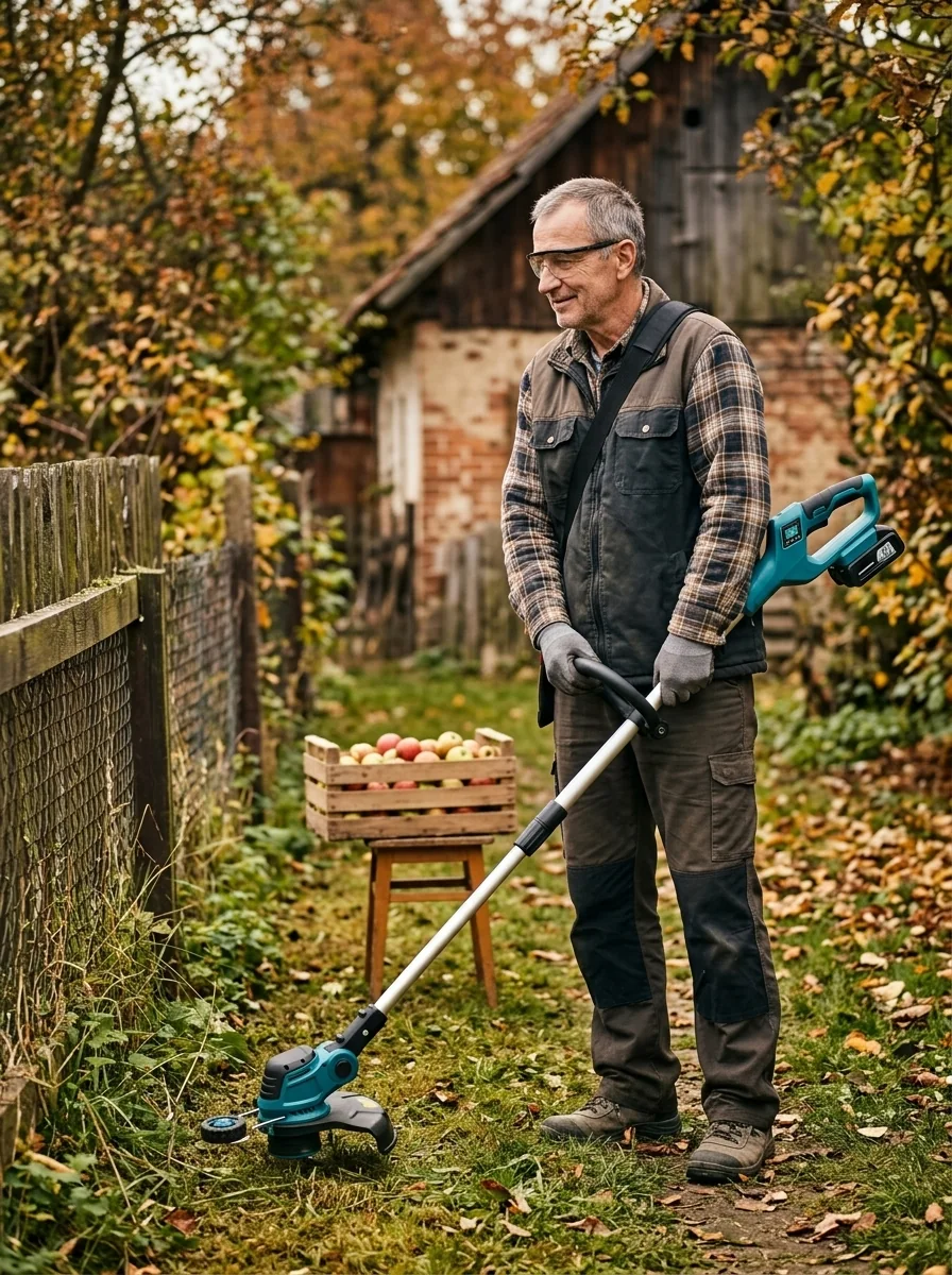 Aku strunová sekačka PRO: Celý plot na dva akumulátory