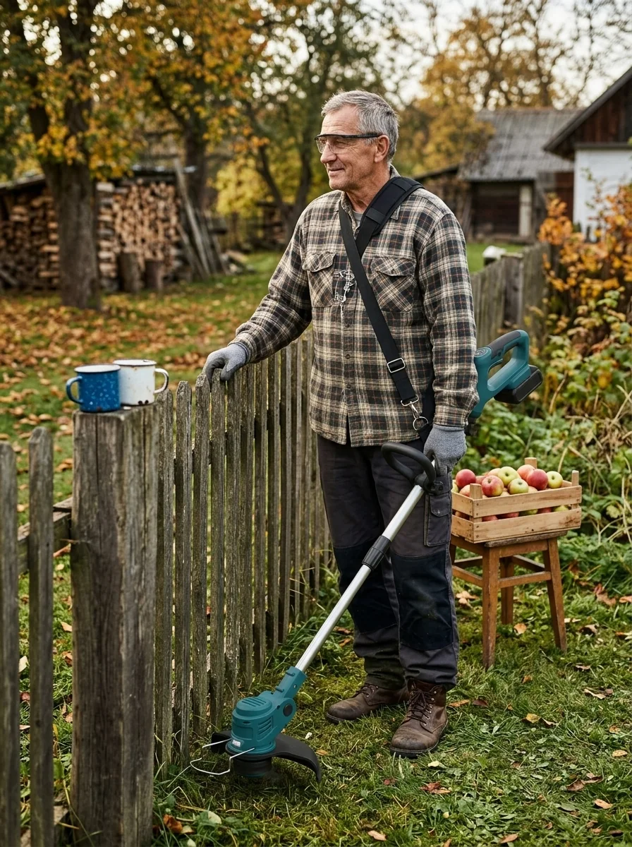 Podkaszarka akumulatorowa PRO: Cały płot na dwóch akumulatorach