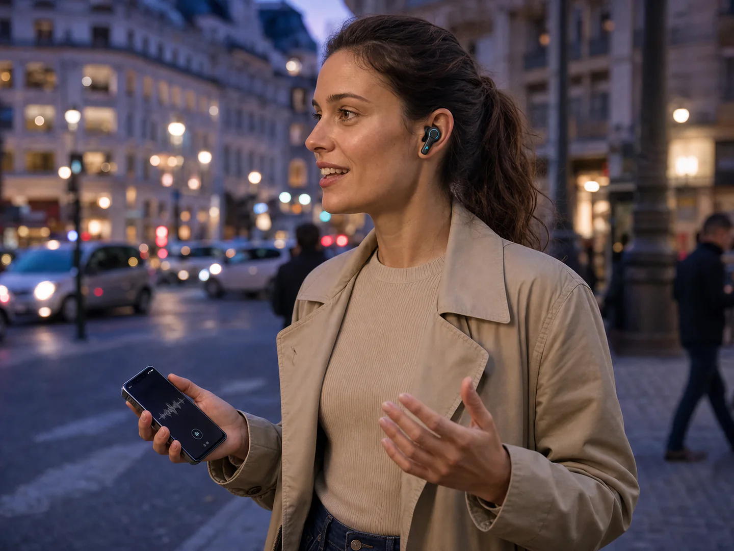 Căști cu traducere PRO: Anulare activă a zgomotului de până la 52 dB