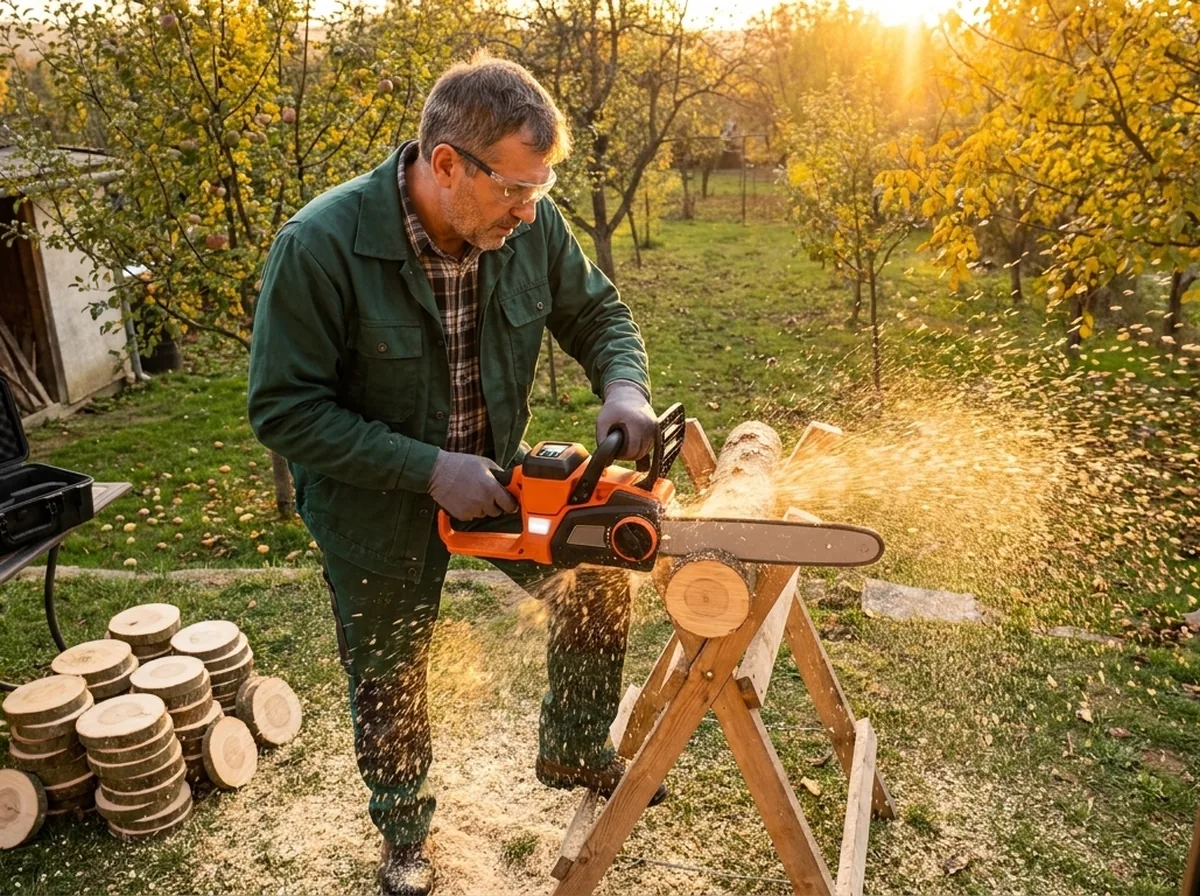 Drujbă cu acumulator PRO: Tăieri și crengi rupte