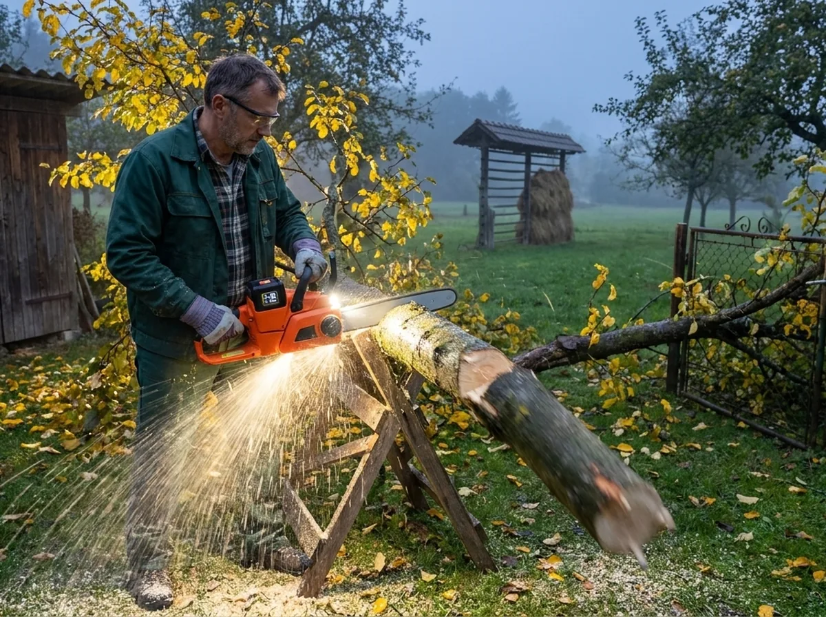 Po neurju veja pred dvoriščnimi vrati